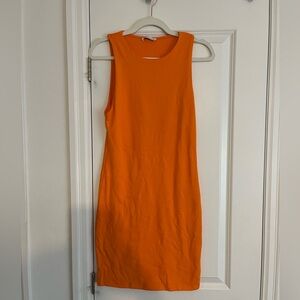 Zara orange bodycon cotton dress